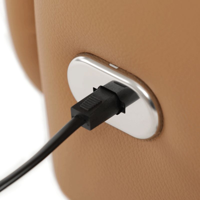 Relaxačné kreslo elektrické, zabudované ovládanie, béžová koža, TV-B3980 BGE3