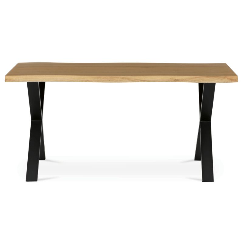 Jedálenský stôl 160x90cm, MDF divoký dub, kov čierny, HT-F4316 OAK