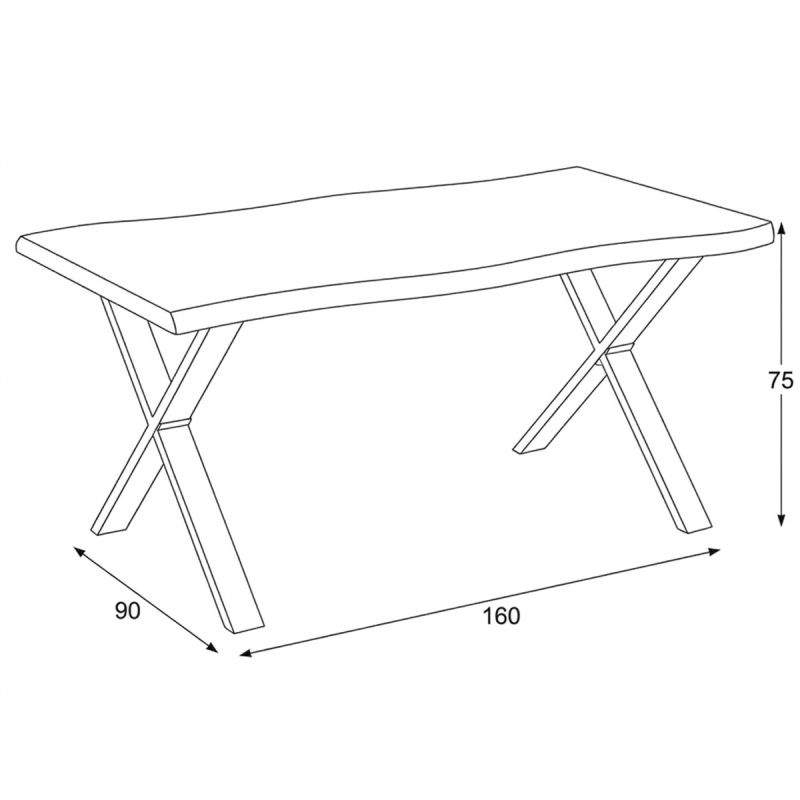 Jedálenský stôl 160x90cm, MDF divoký dub, kov čierny, HT-F4316 OAK