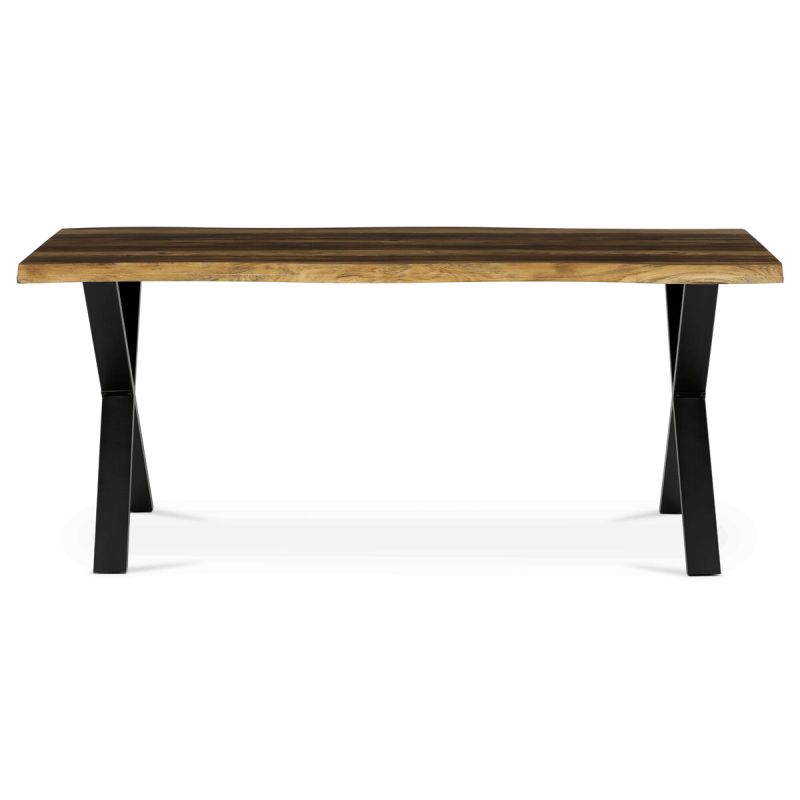 Jedálenský stôl 180x90cm, MDF old wood, kov čierny, HT-F4318 OLW