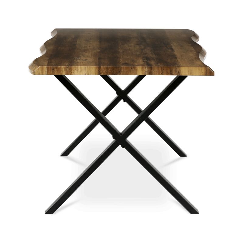 Jedálenský stôl 180x90cm, MDF old wood, kov čierny, HT-F4318 OLW