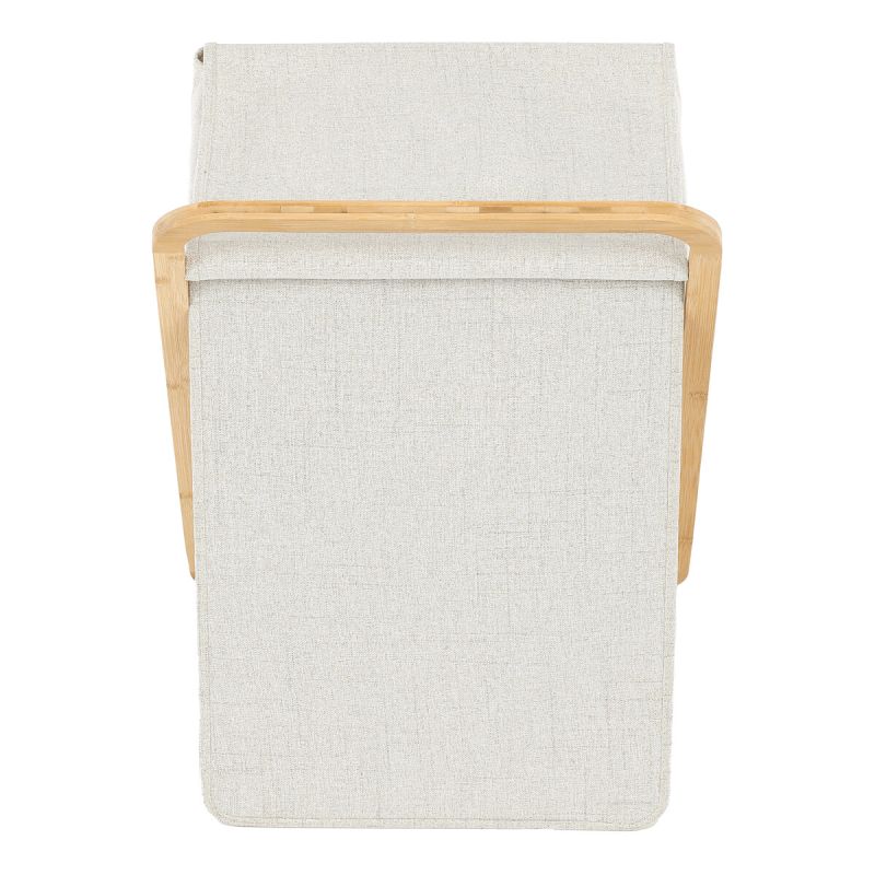 Kôš na prádlo, polyester, bambusová konštrukcia, farba krémová