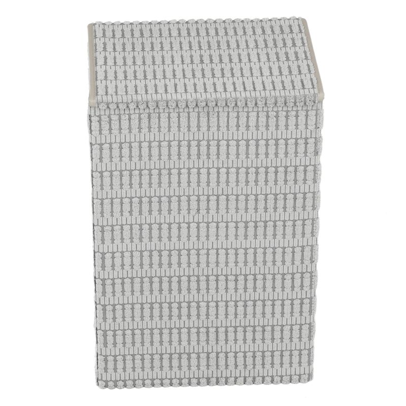 Kôš na bielizeň, polyester, papier, veko na suchý zips, farba sivá