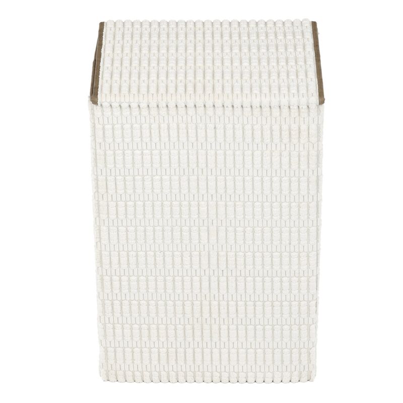 Kôš na bielizeň, polyester, papier, veko na suchý zips, farba biela