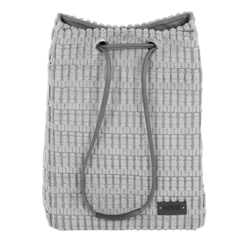 Kôš na prádlo, polyester a papier, sťahovací, farba sivá