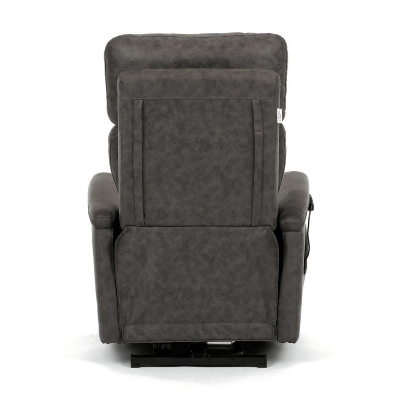 Polohovacie kreslo, elektrické, čierna látka vintage, 150kg, TV-L8904 BK3
