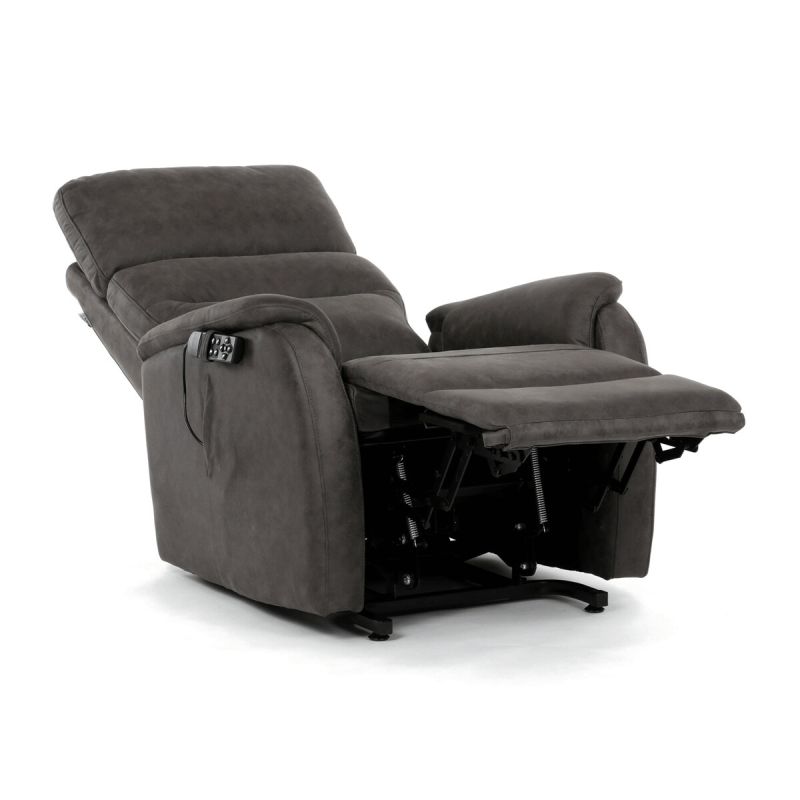 Polohovacie kreslo, elektrické, čierna látka vintage, 150kg, TV-L8904 BK3