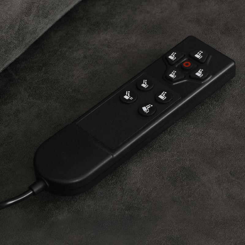 Polohovacie kreslo, elektrické, čierna látka vintage, 150kg, TV-L8904 BK3