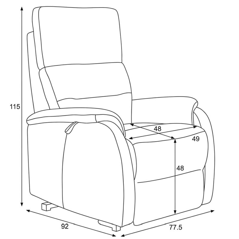 Polohovacie kreslo, elektrické, čierna látka vintage, 150kg, TV-L8904 BK3