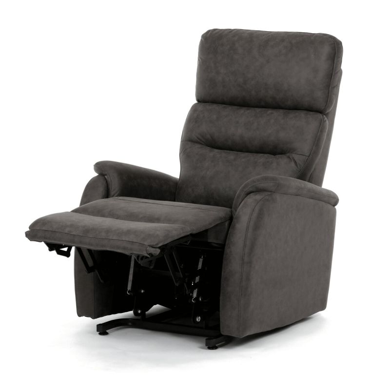Polohovacie kreslo, elektrické, čierna látka vintage, 150kg, TV-L8904 BK3