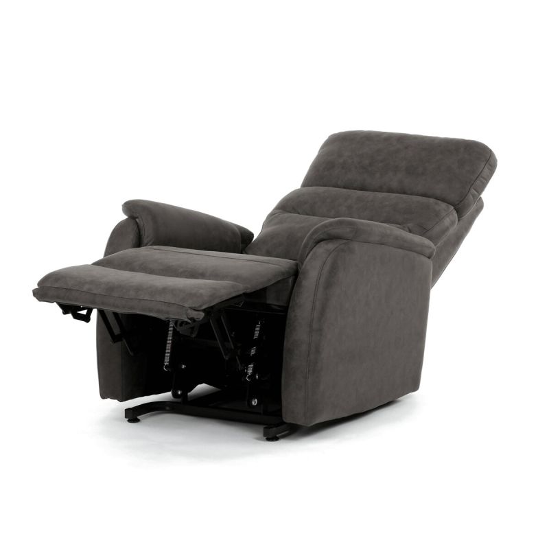 Polohovacie kreslo, elektrické, čierna látka vintage, 150kg, TV-L8904 BK3