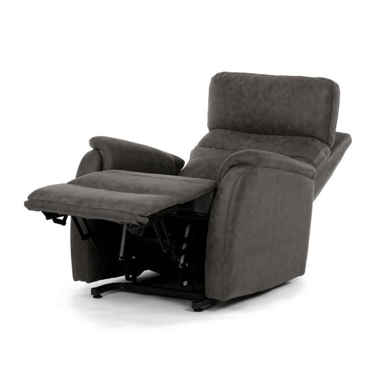 Polohovacie kreslo, elektrické, čierna látka vintage, 150kg, TV-L8904 BK3