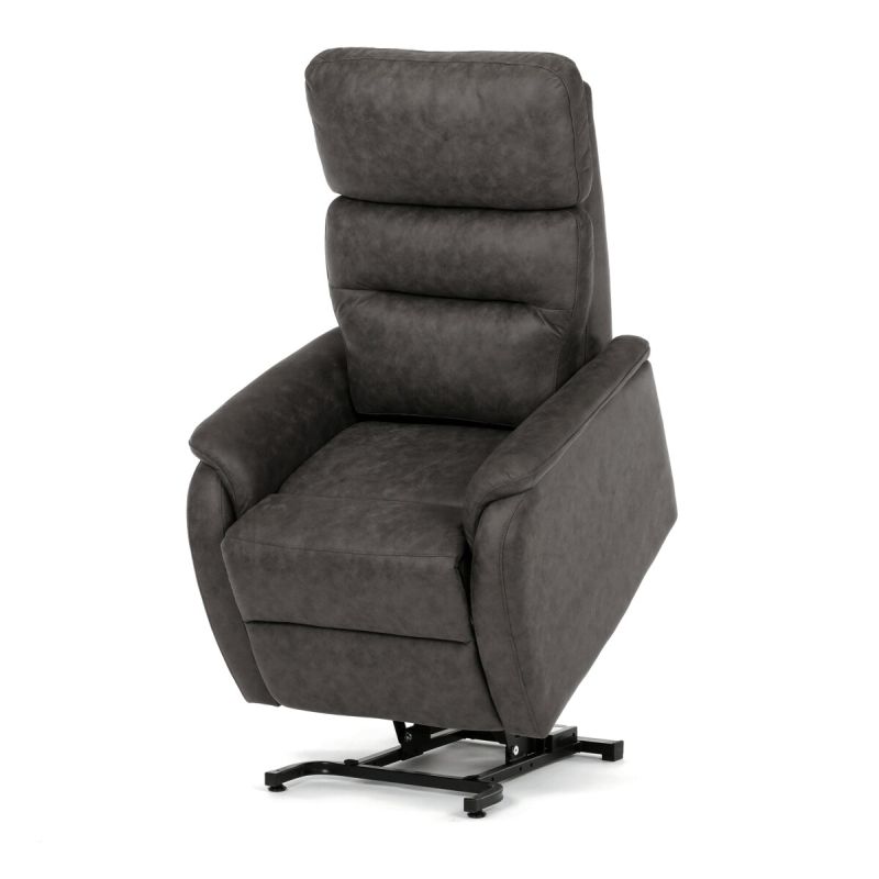 Polohovacie kreslo, elektrické, čierna látka vintage, 150kg, TV-L8904 BK3