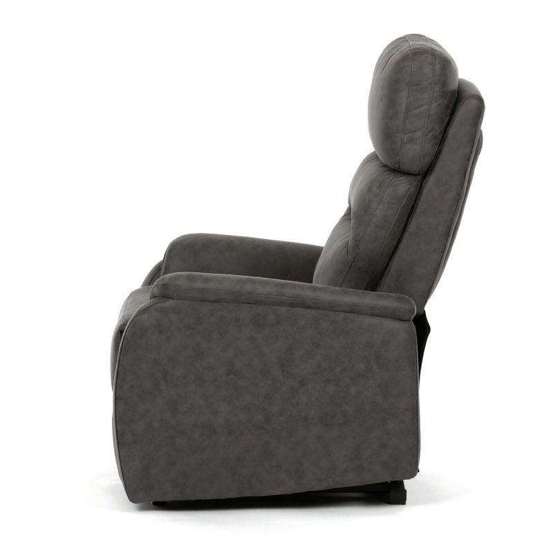 Polohovacie kreslo, elektrické, čierna látka vintage, 150kg, TV-L8904 BK3