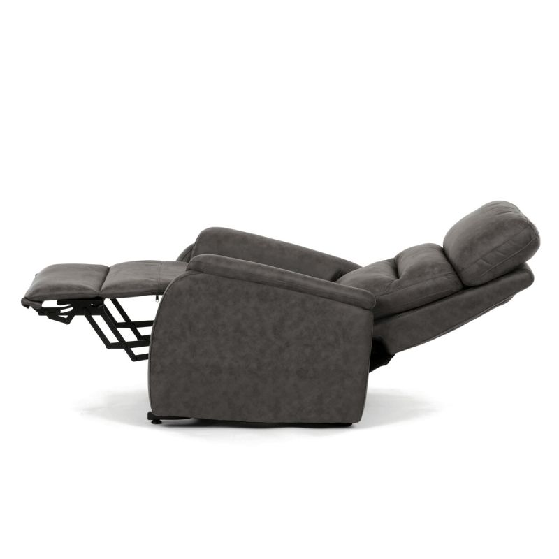 Polohovacie kreslo, elektrické, čierna látka vintage, 150kg, TV-L8904 BK3