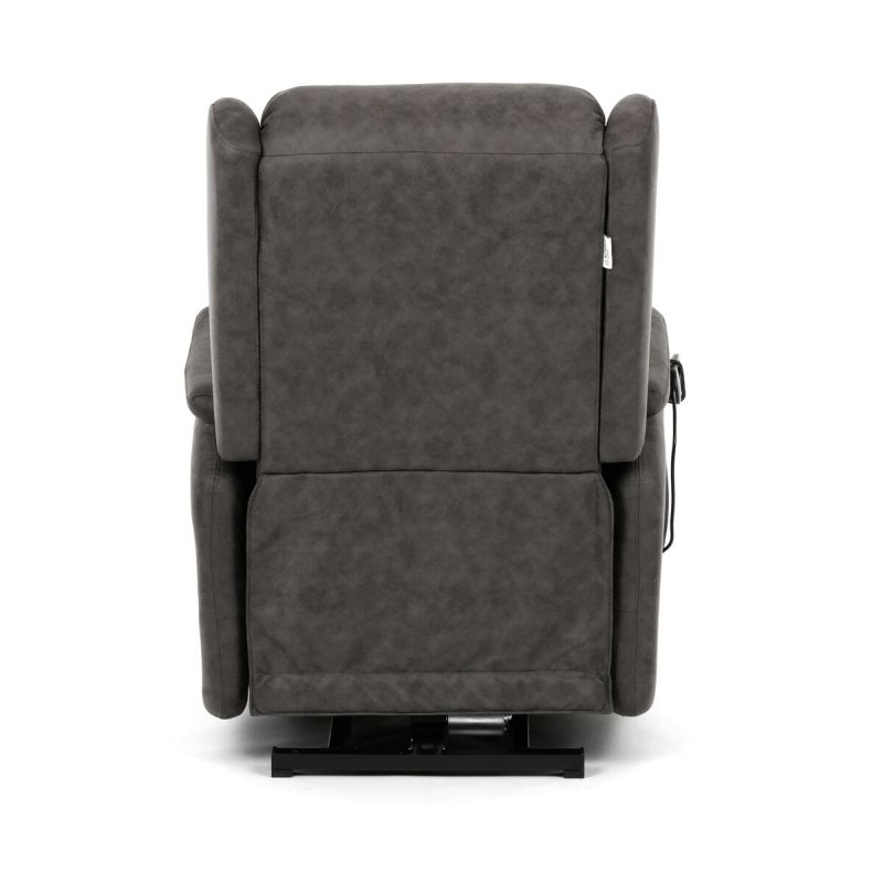 Polohovacie kreslo, elektrické, čierna látka vintage, 150kg, TV-L8902 BK3