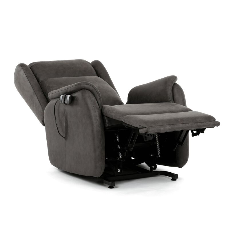 Polohovacie kreslo, elektrické, čierna látka vintage, 150kg, TV-L8902 BK3