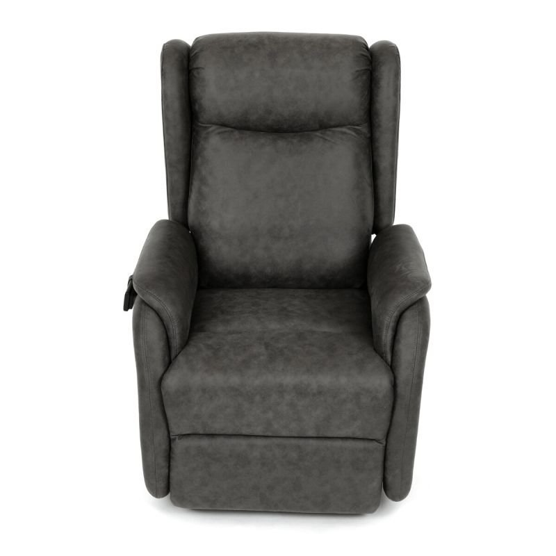Polohovacie kreslo, elektrické, čierna látka vintage, 150kg, TV-L8902 BK3