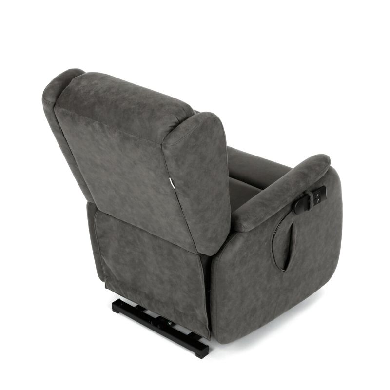 Polohovacie kreslo, elektrické, čierna látka vintage, 150kg, TV-L8902 BK3