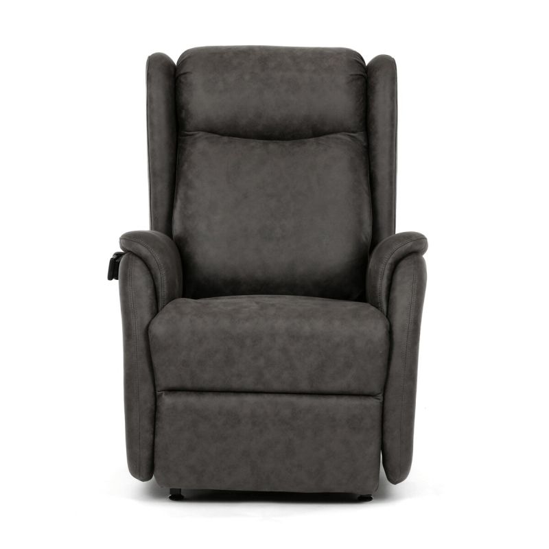 Polohovacie kreslo, elektrické, čierna látka vintage, 150kg, TV-L8902 BK3