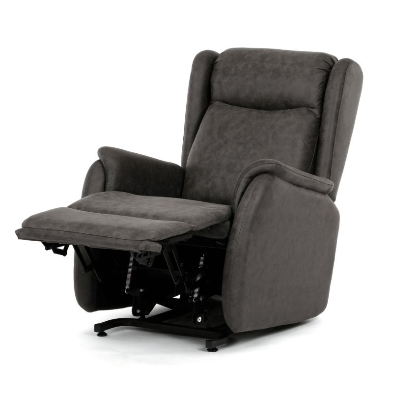 Polohovacie kreslo, elektrické, čierna látka vintage, 150kg, TV-L8902 BK3