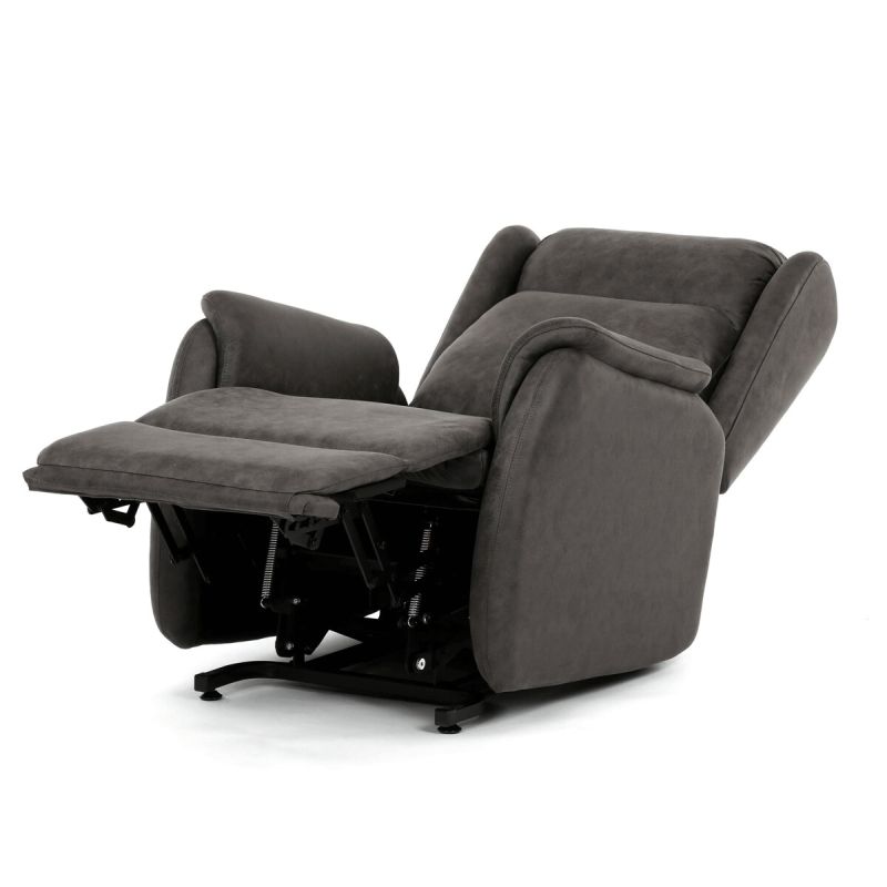 Polohovacie kreslo, elektrické, čierna látka vintage, 150kg, TV-L8902 BK3