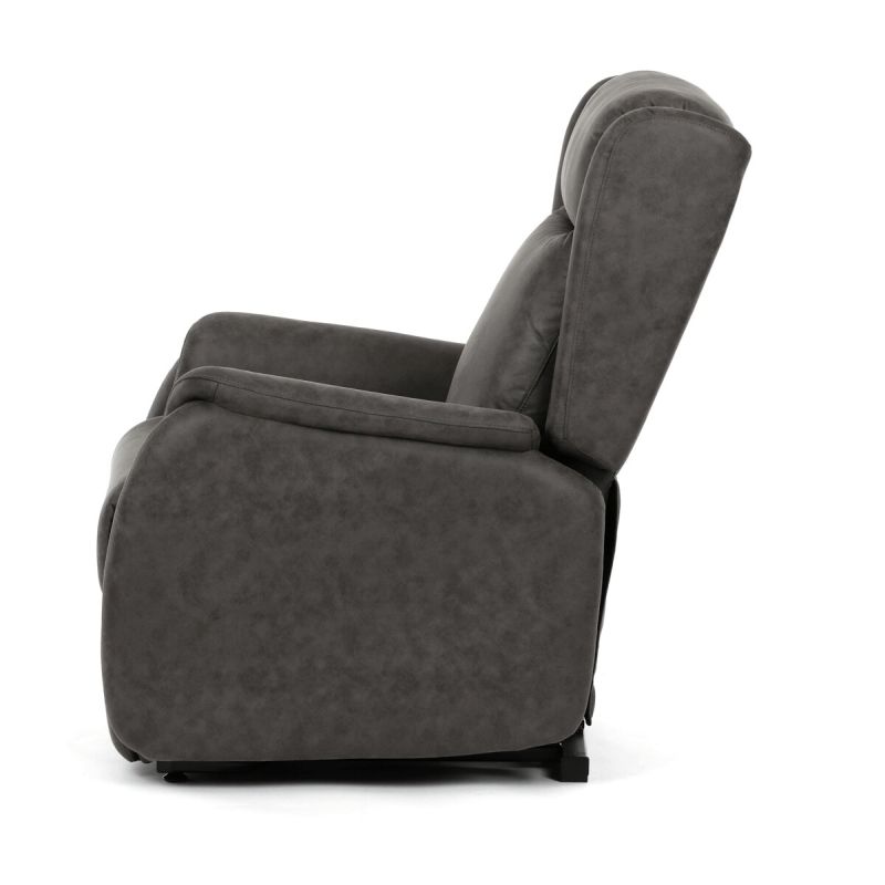 Polohovacie kreslo, elektrické, čierna látka vintage, 150kg, TV-L8902 BK3