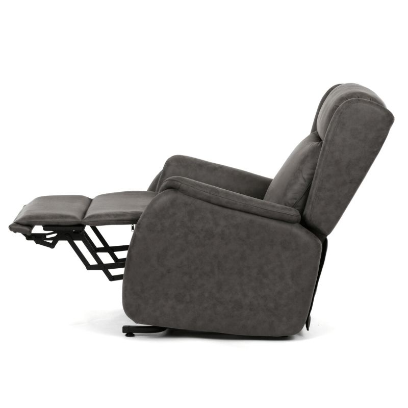 Polohovacie kreslo, elektrické, čierna látka vintage, 150kg, TV-L8902 BK3