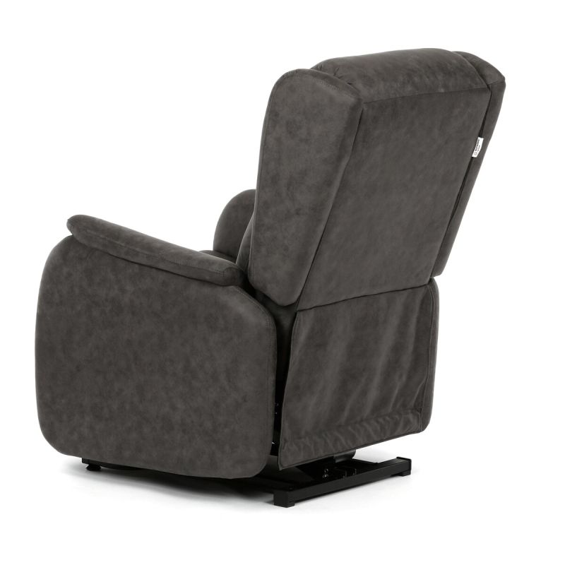 Polohovacie kreslo, elektrické, čierna látka vintage, 150kg, TV-L8902 BK3