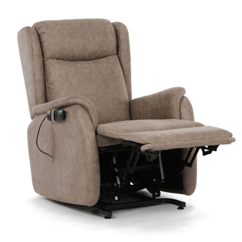Polohovacie kreslo, elektrické, béžová látka vintage, 150kg, TV-L8902 LAN3