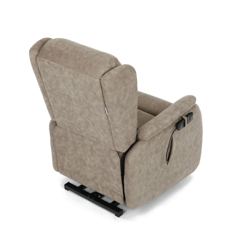 Polohovacie kreslo, elektrické, béžová látka vintage, 150kg, TV-L8902 LAN3