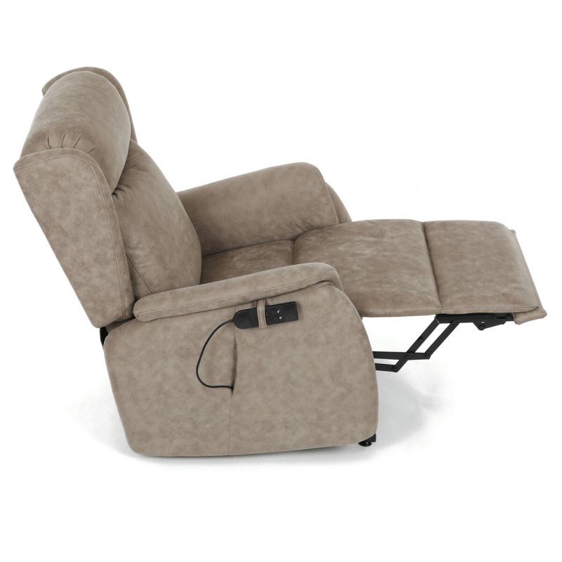 Polohovacie kreslo, elektrické, béžová látka vintage, 150kg, TV-L8902 LAN3