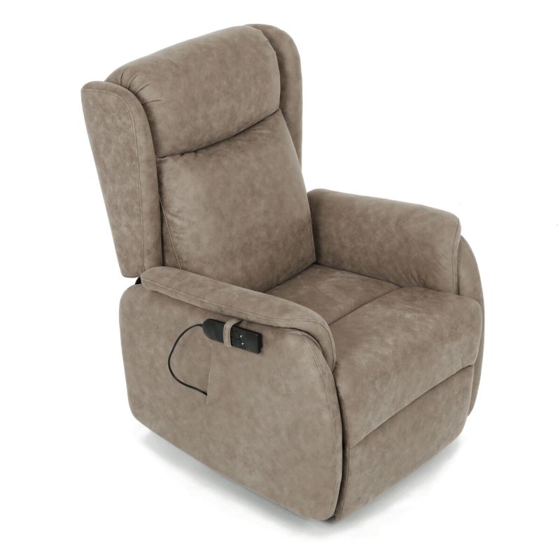 Polohovacie kreslo, elektrické, béžová látka vintage, 150kg, TV-L8902 LAN3