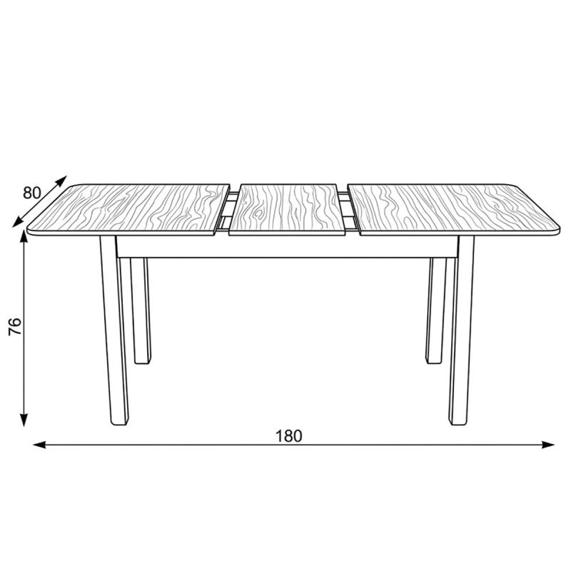 Jedálenský stôl rozkladací 140-180x80cm, MDF, divoký dub, AT-3001 OAK