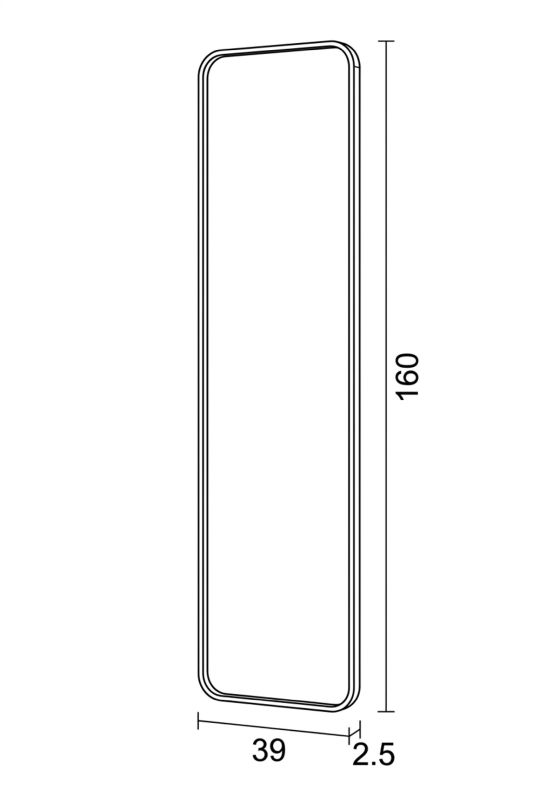 Zrkadlo stojacie, 39x160cm, čierne, AZR-V5015 BK