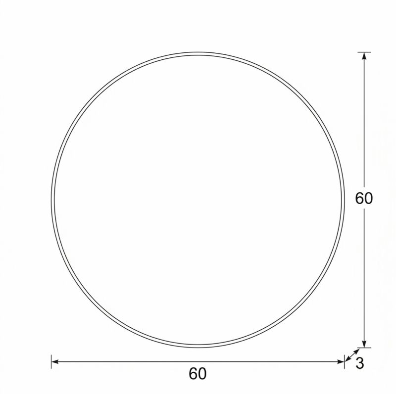 Zrkadlo závesné, 60cm, čierne, AZR-V5060 BK