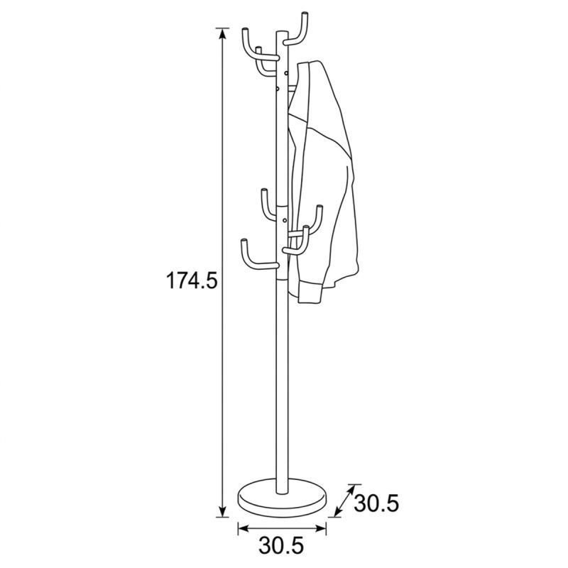 Stojanový vešiak, 175cm, kov sivý, 80609-06 GREY
