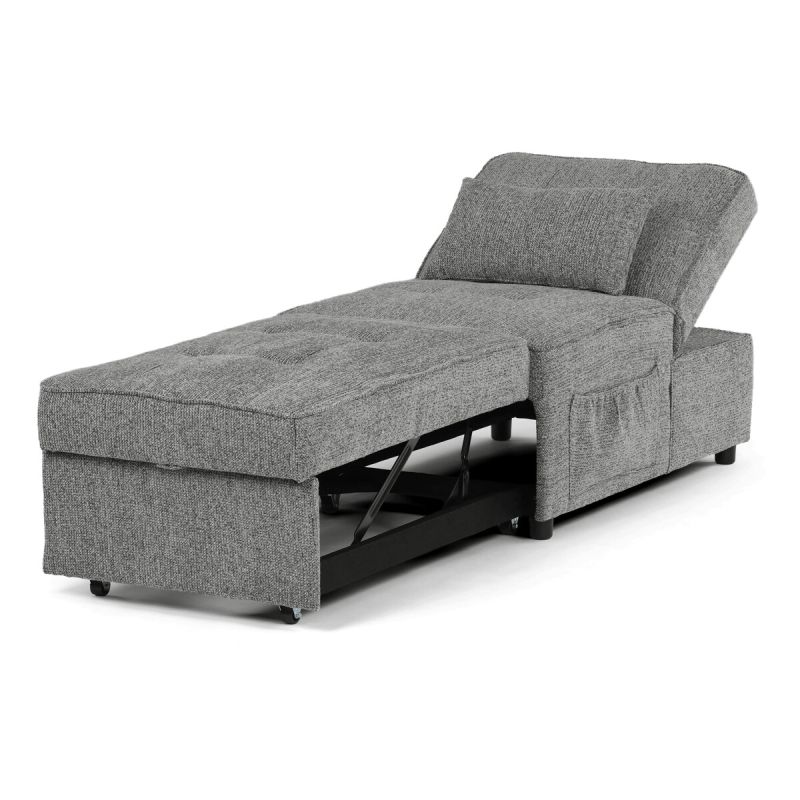 Rozkladacie kreslo, sivá látka, ASB-C3210 GREY2