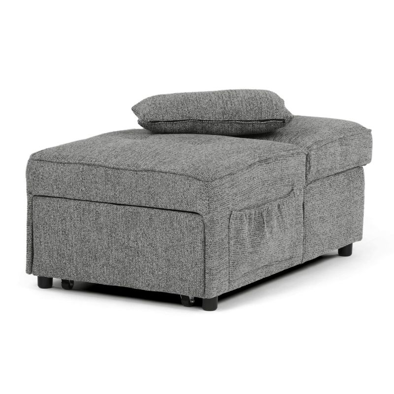Rozkladacie kreslo, sivá látka, ASB-C3210 GREY2