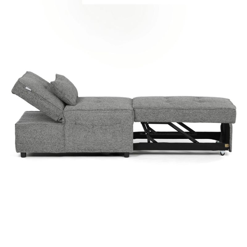 Rozkladacie kreslo, sivá látka, ASB-C3210 GREY2