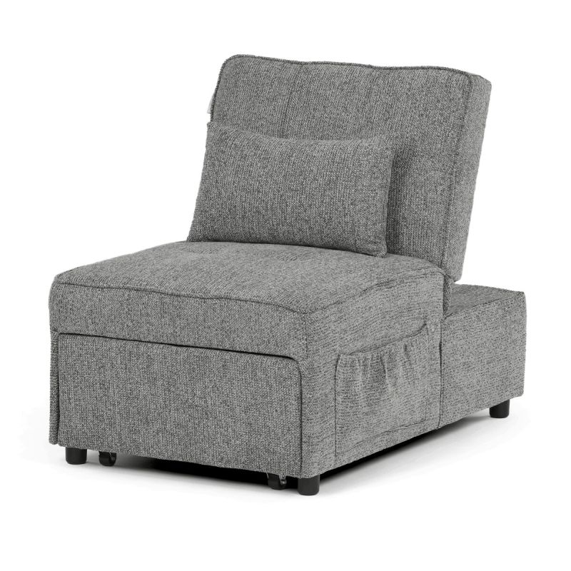 Rozkladacie kreslo, sivá látka, ASB-C3210 GREY2