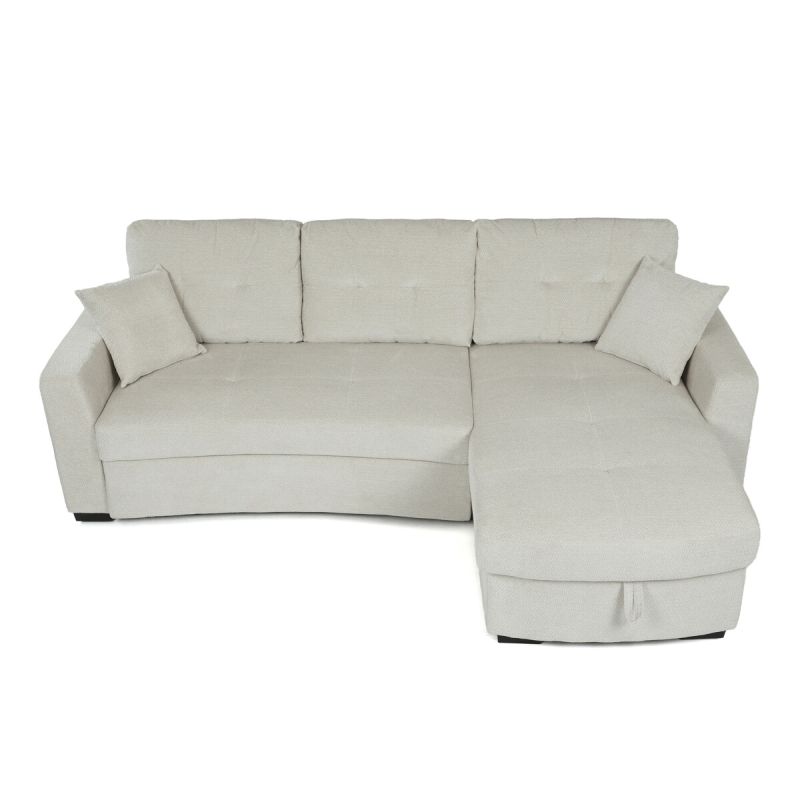 Rohová pohovka, béžová látka, ASB-C3990 CRM2
