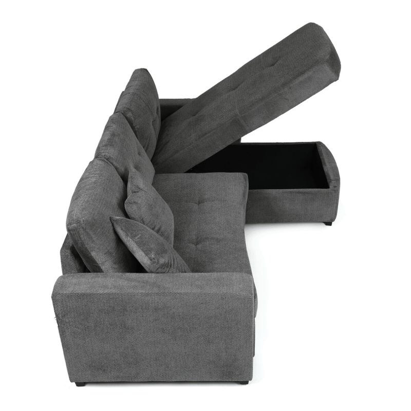 Rohová pohovka, sivá látka, ASB-C3990 GREY2