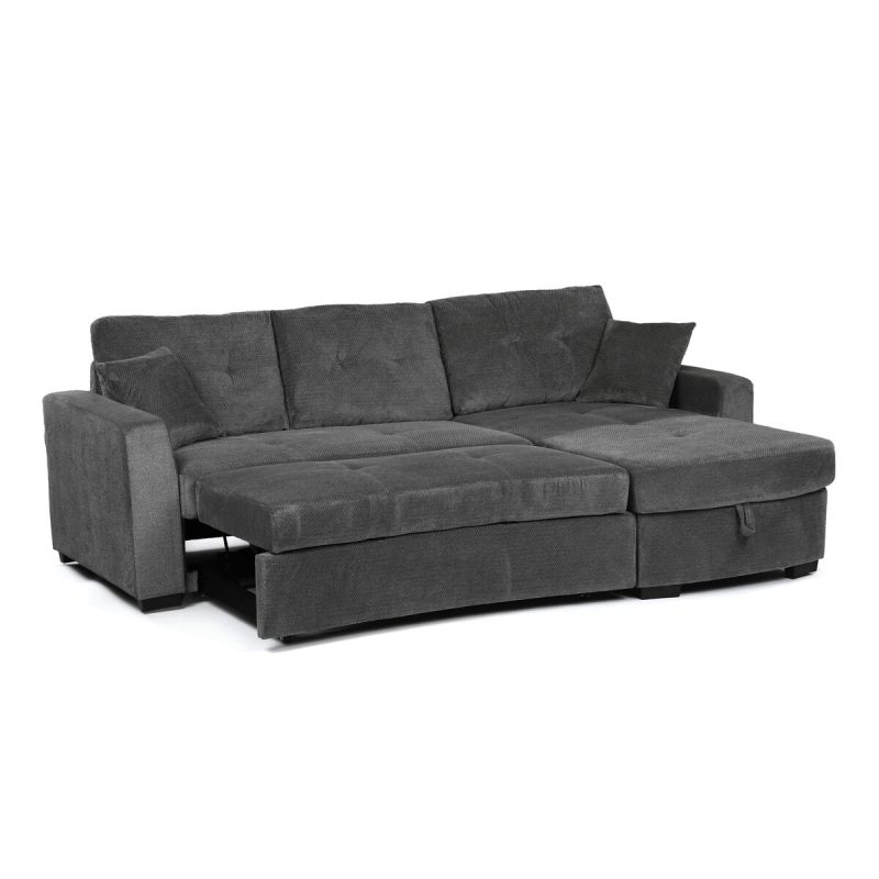 Rohová pohovka, sivá látka, ASB-C3990 GREY2