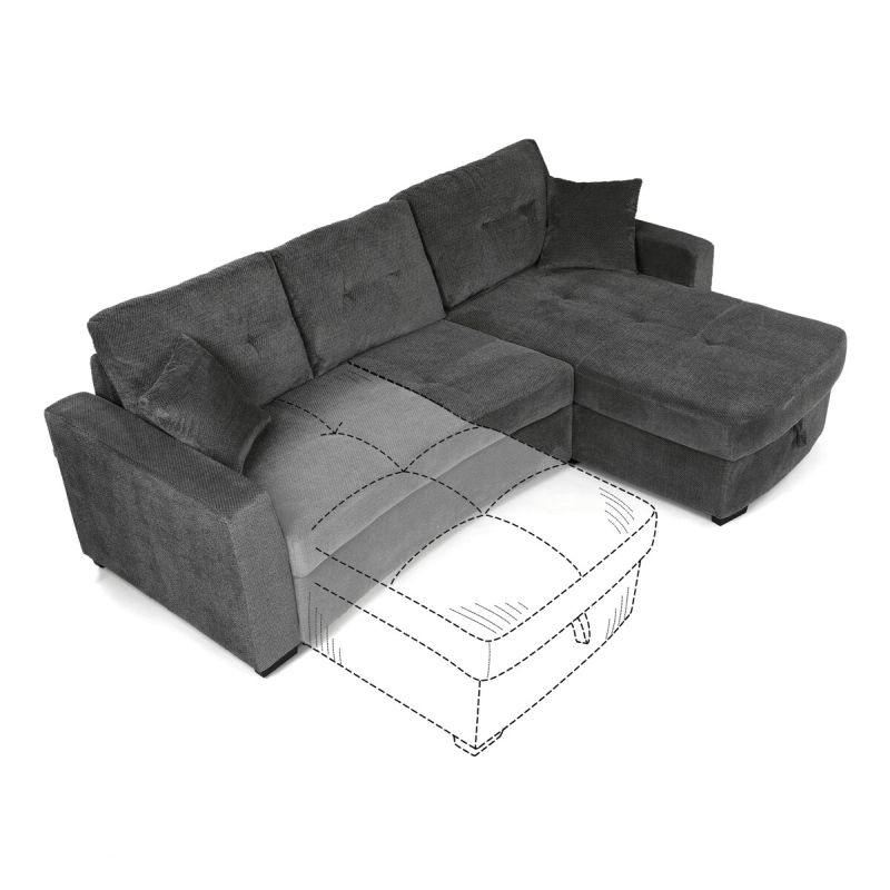 Rohová pohovka, sivá látka, ASB-C3990 GREY2