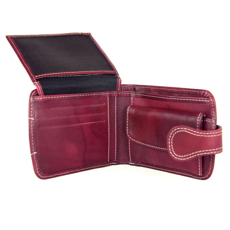 Elegantná kožená peňaženka č.8467 v bordovej farbe, ručne tamponovaná