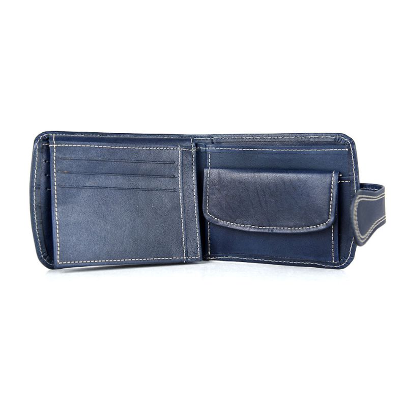 Elegantná kožená peňaženka č.8467 v modrej farbe, ručne tamponovaná