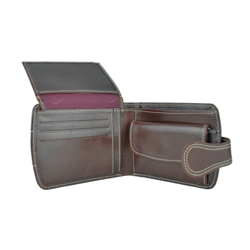 Luxusná elegantná kožená peňaženka č.8467 v tmavo hnedej farbe