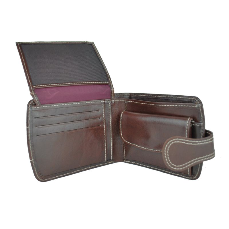 Luxusná elegantná kožená peňaženka č.8467 v tmavo hnedej farbe