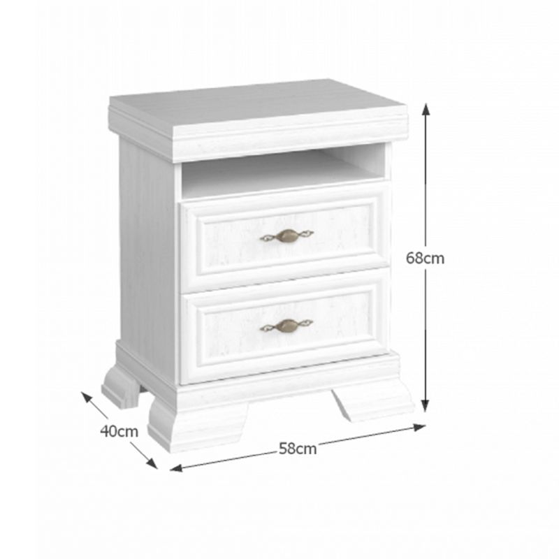Nočný stolík, 58cm, sosna andersen, KORA KSN